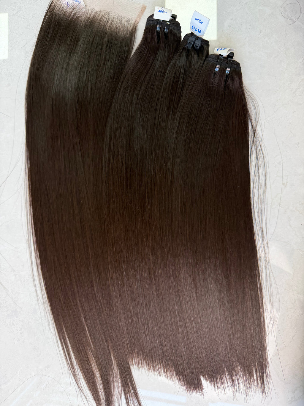 2.5 raw vietnamese hair bundles bone straight 16 inch with hd 5x5 closure, factory-direct wholesale