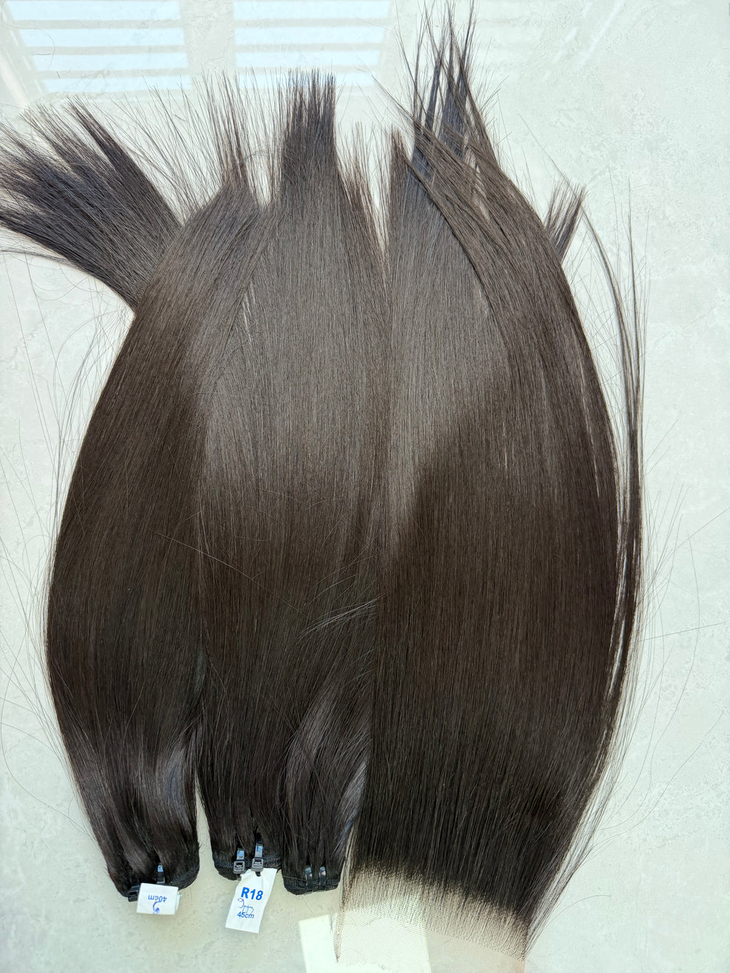 Raw Vietnamese hair 18 inch bone straight bundle pack including hd 5x5 closure, Anbi Hair Vietnam