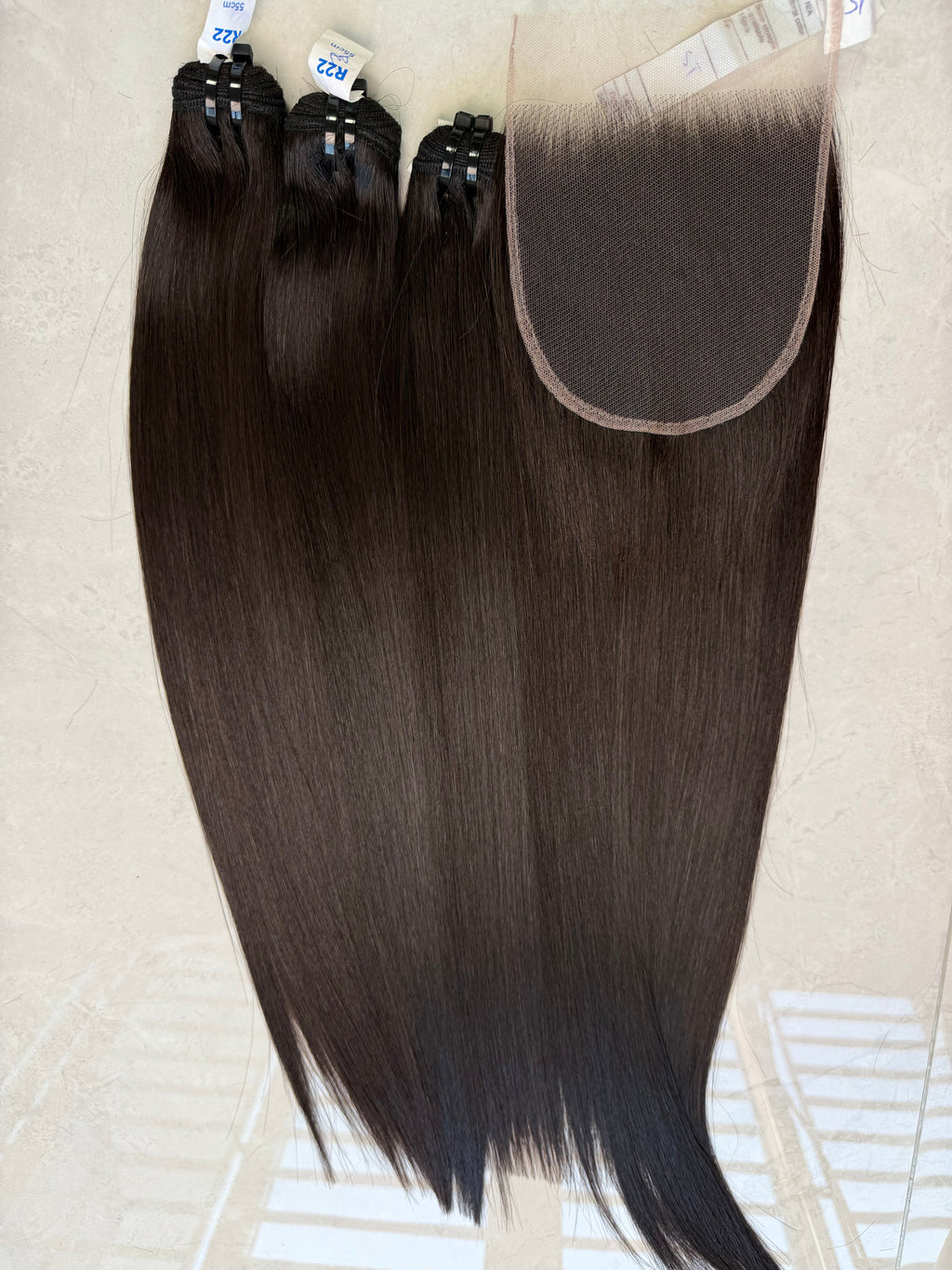 3 raw vietnamese hair bundles bone straight 22 inch with hd 5x5 closure, factory-direct wholesale