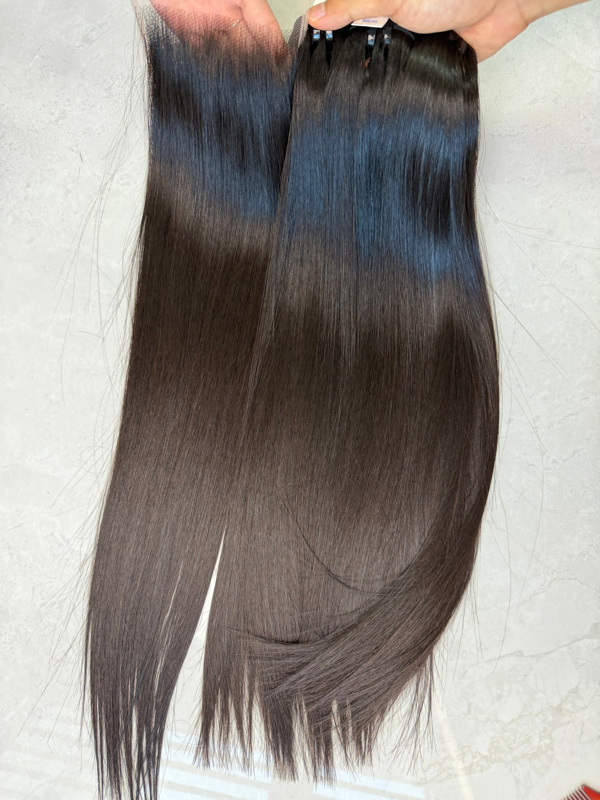 Raw Vietnamese hair bundle pack 22 inch bone straight with hd 5x5 closure, wholesale set from Anbi Hair