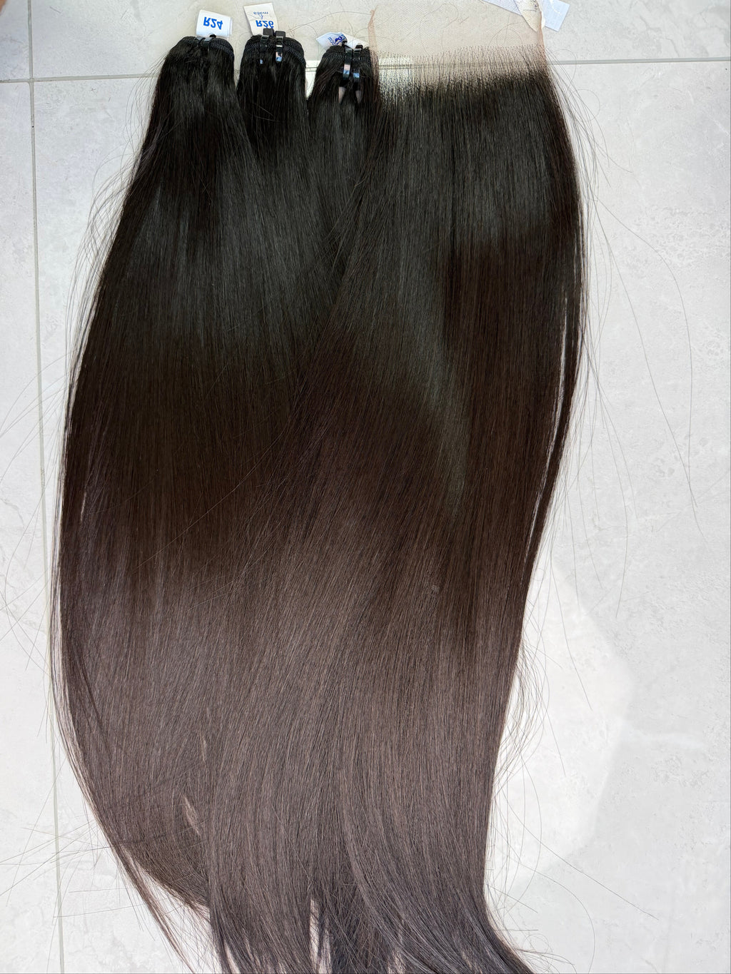 Raw Vietnamese hair bundle pack 26 inch bone straight with hd 5x5 closure, wholesale set from Anbi Hair
