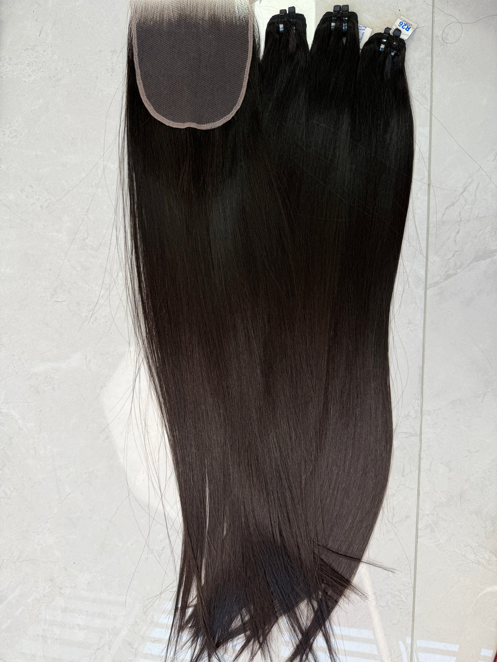 Raw Vietnamese hair 26 inch bone straight bundle pack including hd 5x5 closure, Anbi Hair Vietnam