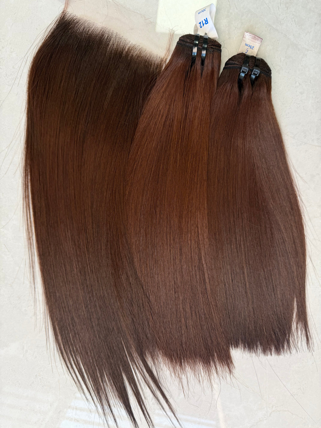 Raw Vietnamese hair bundle pack, 12 inch bone straight, hd 5x5 closure included, wholesale from Vietnam