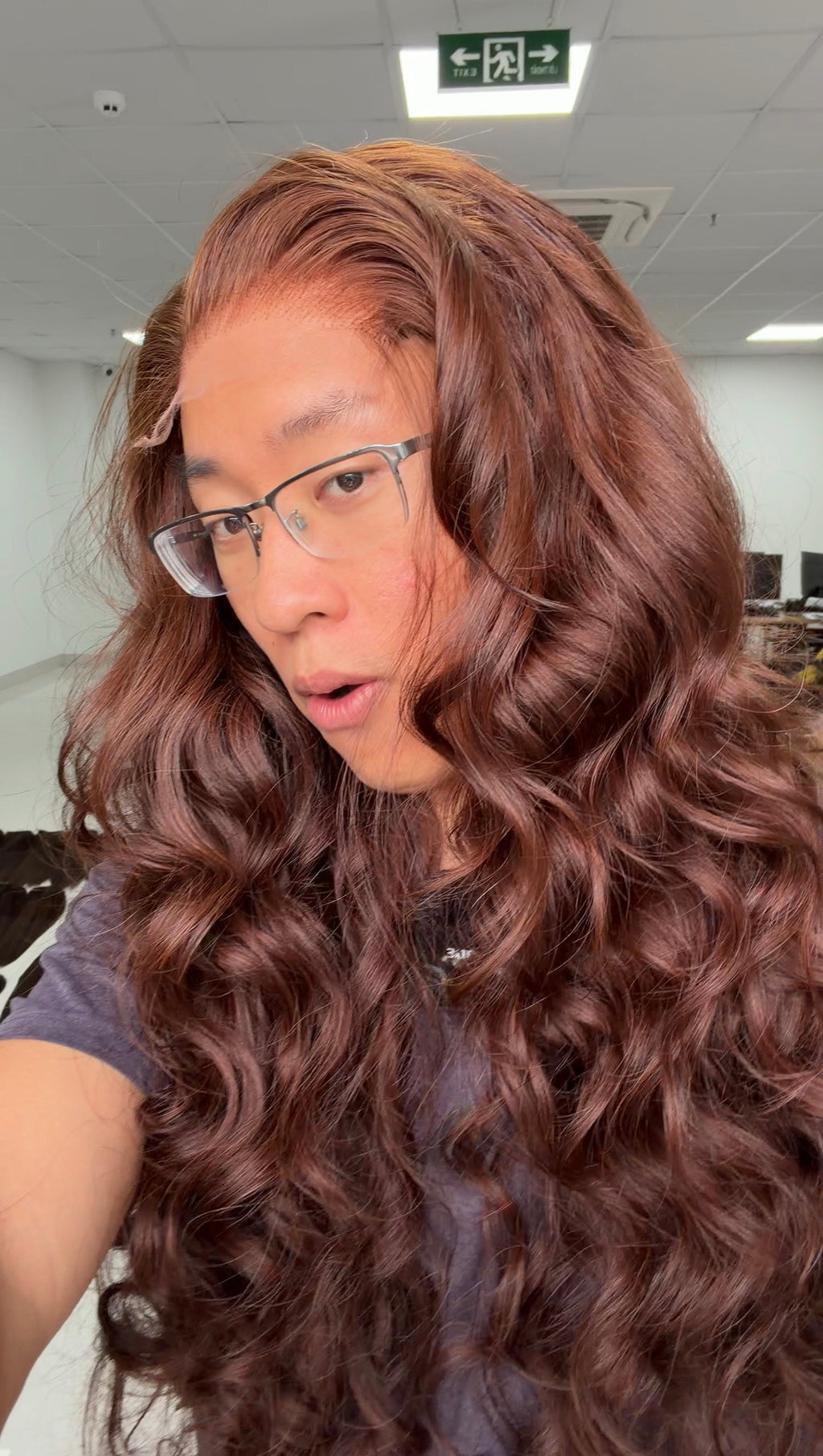 raw vietnamese natural wave wig chestnut color side view density 300 anbi hair