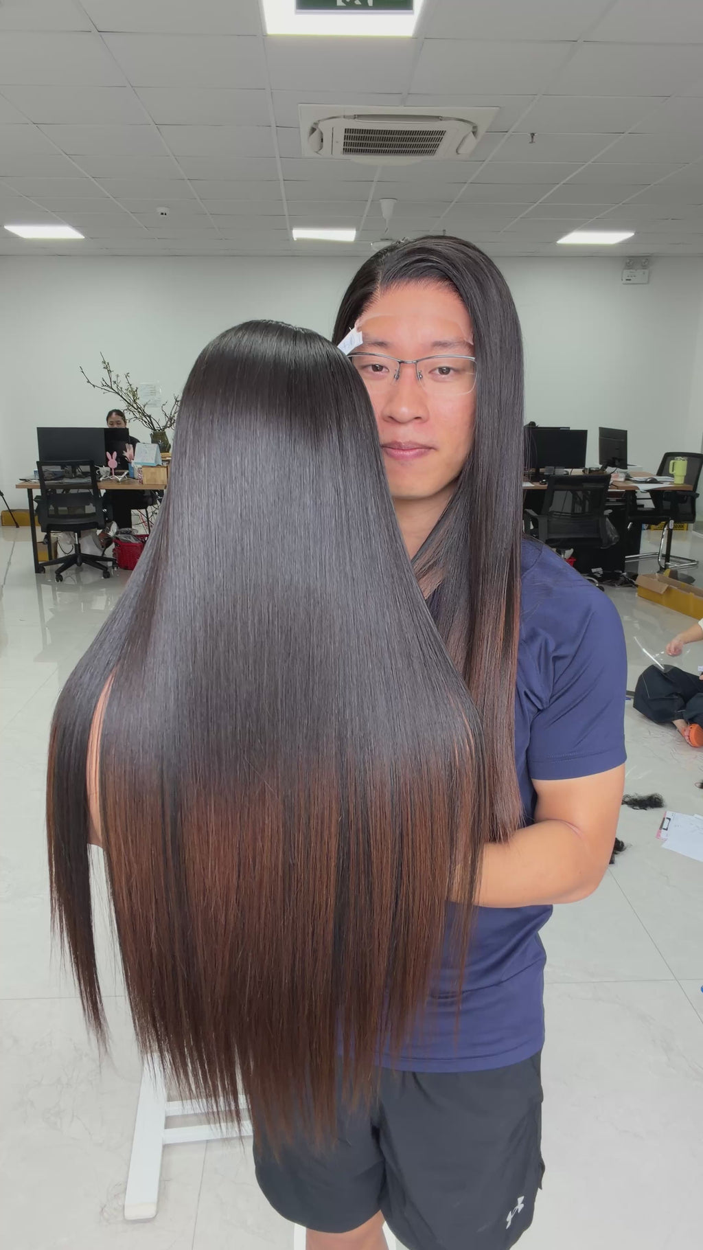 Raw Vietnamese Hair Luxury Wig · HD 5x5 · 22" · Bone Straight · Density 250 · Brown Tip (Pre-order)