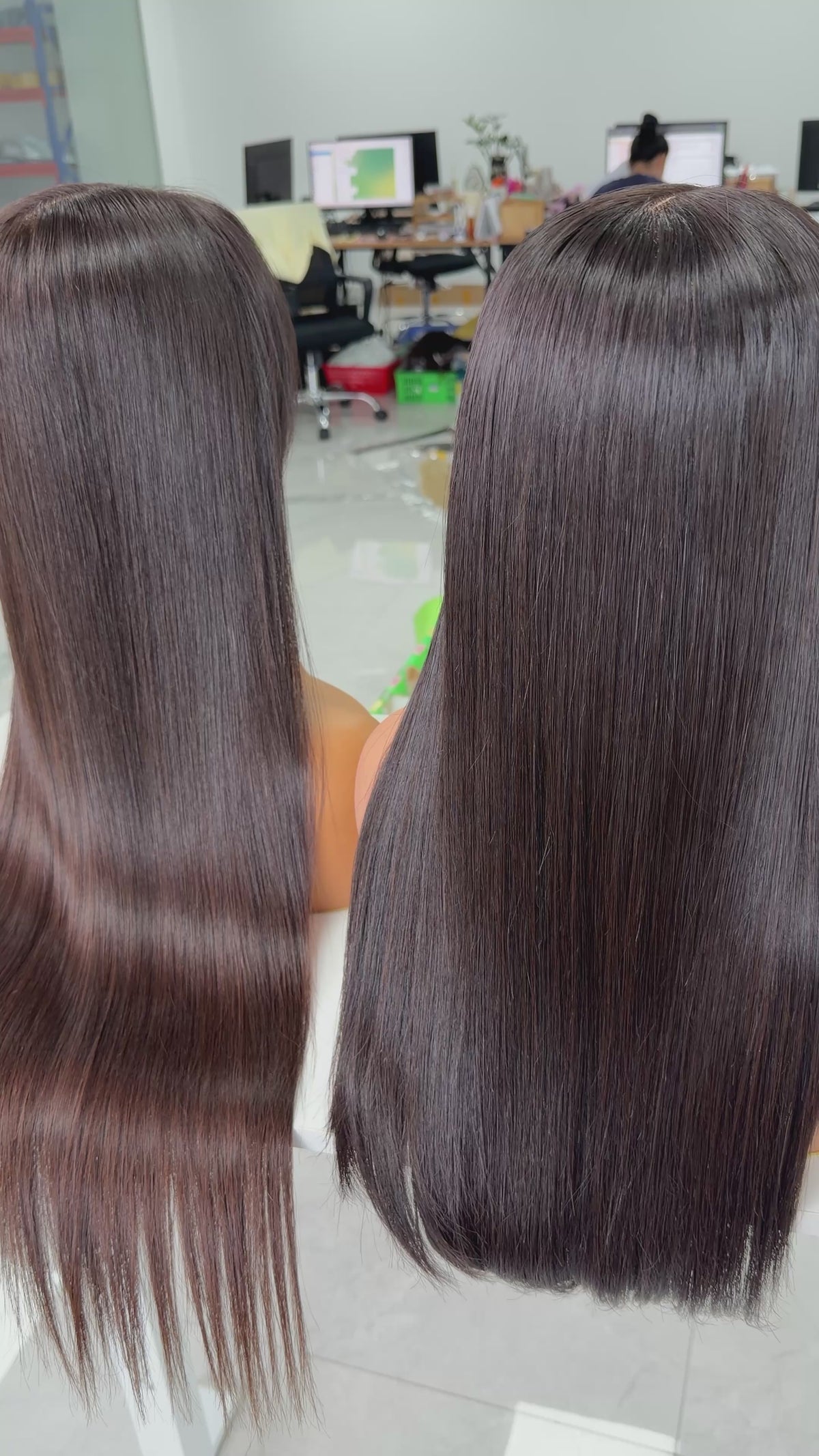 Raw Vietnamese Hair Luxury Wig · Fringe 6x6 · 18" · Bone Straight · Density 250
