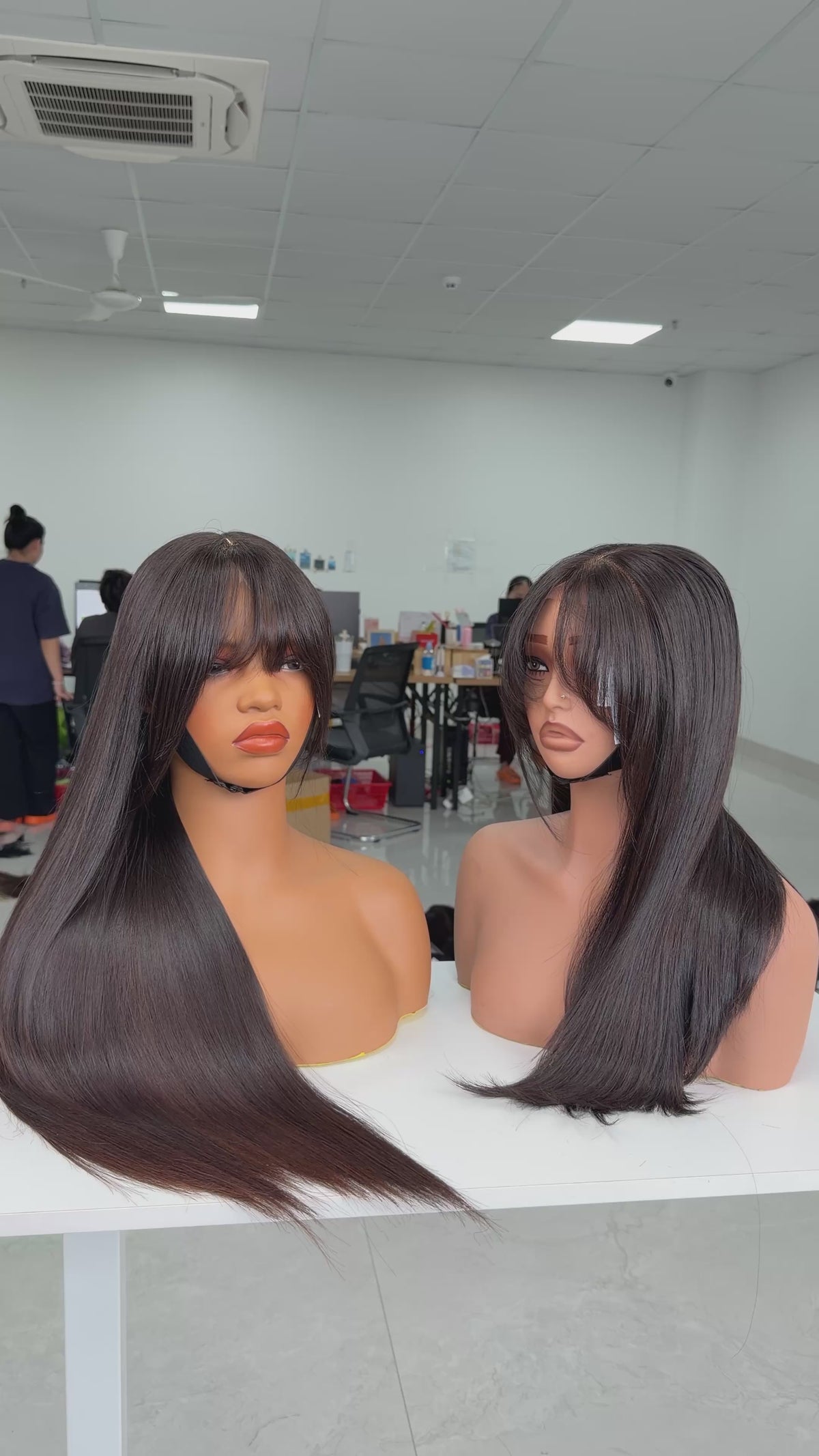 Raw Vietnamese Hair Luxury Wig · Fringe 6x6 · 18" · Bone Straight · Density 250