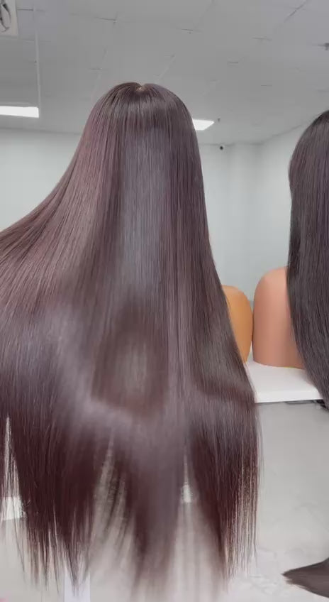 Raw Vietnamese Hair Luxury Wig · Fringe 6x6 · 24" · Bone Straight · Density 300